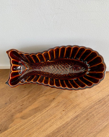 Vintage ceramic fish baking mould